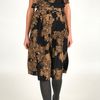 Tibi Normandy Silk Pleat Skirt in Brown (navy multi) - Lyst