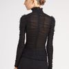 Alexander Mcqueen Ruched Gauze Jersey Top in Black - Lyst