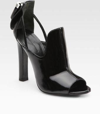 Alexander Wang Agnete Patent Leather Dorsay Peep Toe Ankle Boots - Lyst