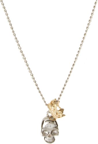 ASOS Collection Asos Short Pendant Necklace with Skull and Crown Charms - Lyst