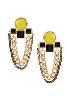 ASOS Collection Asos Statement Set Stone and Chain Drop Earring - Lyst