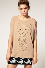 ASOS Collection Asos Top with Cunning Fox Print