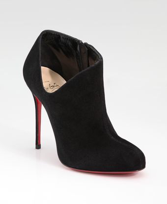 Christian Louboutin Lisee Side Dip Suede Booties - Lyst