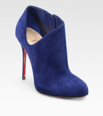 Christian Louboutin Lisee Side Dip Suede Booties - Lyst