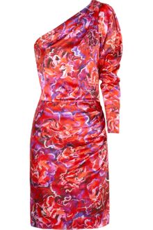 Emanuel Ungaro Floral-print Hammered Silk-satin Dress - Lyst