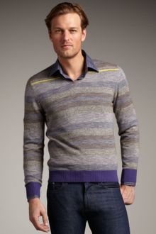 Etro Striped V-neck Sweater - Lyst