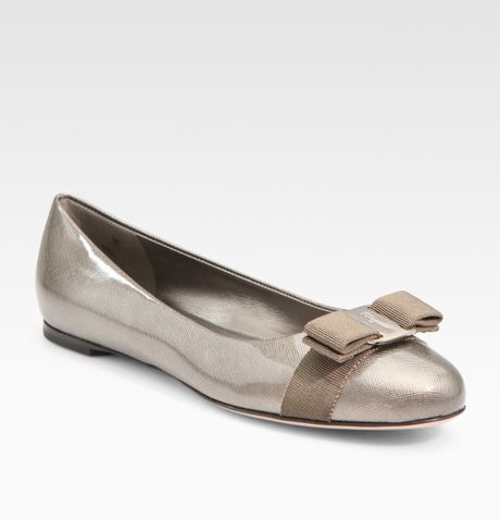 ferragamo silver flats