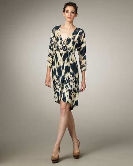 Graham & Spencer Printed Fauxwrap Dress in Multicolor (multi) - Lyst