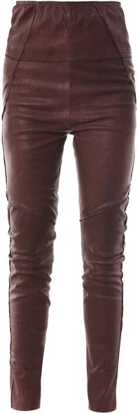 Isabel Marant Stretchleather Leggings in Purple (burgundy) - Lyst