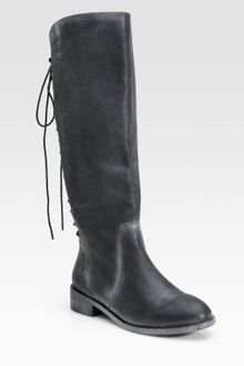 Joie Slow Ride Leather Reverse Lace-up Knee-high Boots - Lyst