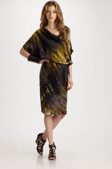 Josie Natori Hiroki Hammered Satin Cocoon Dress - Lyst