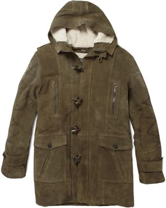 McQ by Alexander McQueen Shearling-lined Suede Parka Jacket - Lyst