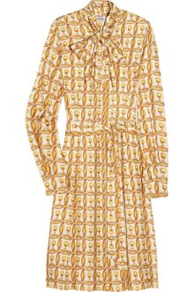 Moschino Printed Silk Shirt Dress - Lyst