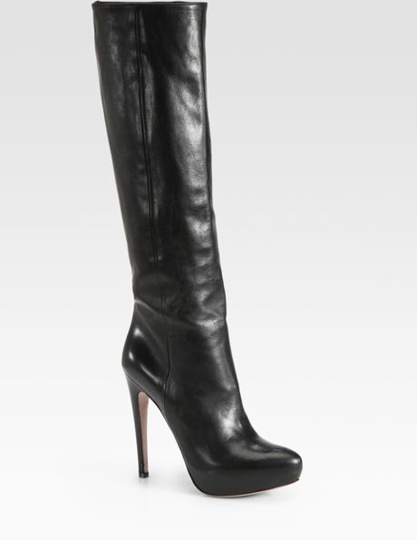 prada stretch leather tall boots