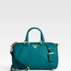 Prada Vitello Daino Boston Bag in Blue - Lyst