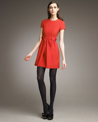 RED Valentino Belted Short-sleeve Dress - Lyst
