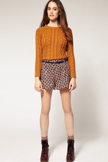River Island  Floral Printed Smart Shorts with Belt - Lyst