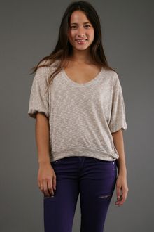 Splendid Slub Boxy Tee in Sand - Lyst
