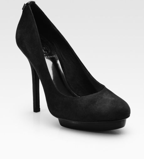 Tory Burch Mandy Suede Highheel Pumps in Black - Lyst
