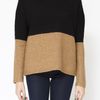 Vince Boat Neck Colorblock Sweater in Black (camel) - Lyst