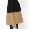 Vince Boat Neck Colorblock Sweater in Black (camel) - Lyst