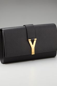 Yves Saint Laurent Leather Y Clutch - Lyst