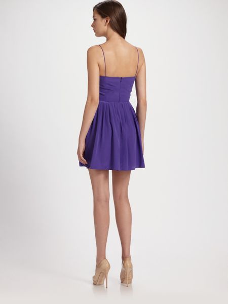 Zimmermann Ballerina Silk Drape Dress in Purple (black)