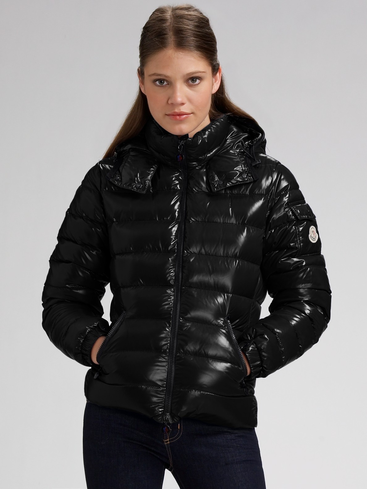 Moncler Hooded Puffer Jacket In Black Lyst