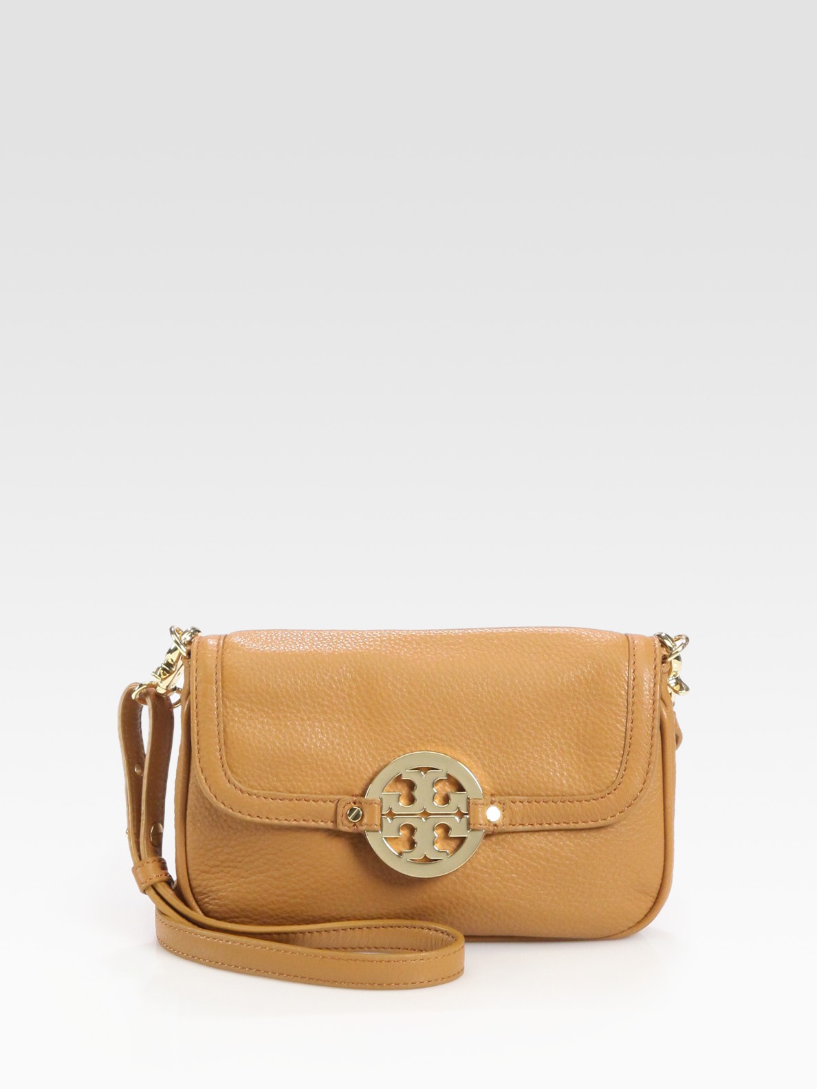 Tory Burch Amanda Messenger Crossbody Bag in Beige (camel)