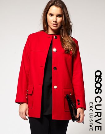 ASOS Collection Asos Curve Exclusive Collarless Coat - Lyst