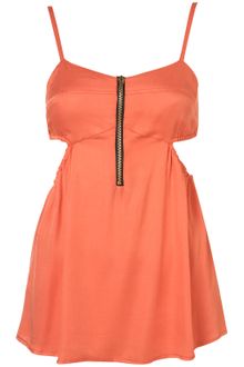 Topshop Zip Front Cutout Cami - Lyst