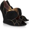 Yves Saint Laurent Jinny Suede Wedges in Black - Lyst