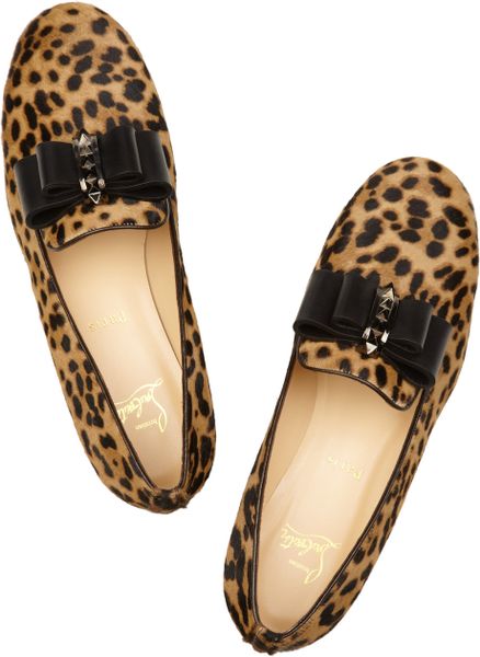 louboutin leopard loafers