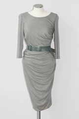Doo. Ri Belted 3/4 Sleeve Draped Dress