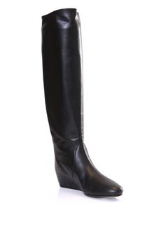 Lanvin Leather Concealed Wedge Boots - Lyst