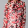 Milly Marian Print Tie Blouse in Orange (floral) - Lyst