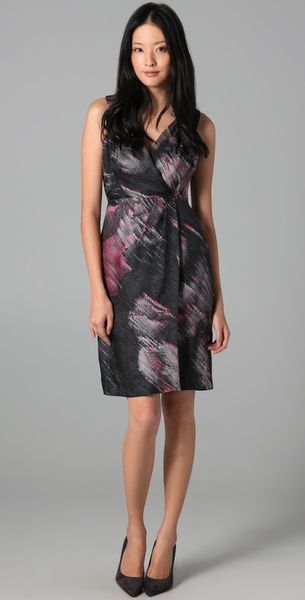 Milly Morrisa Faux Wrap Dress in Multicolor - Lyst