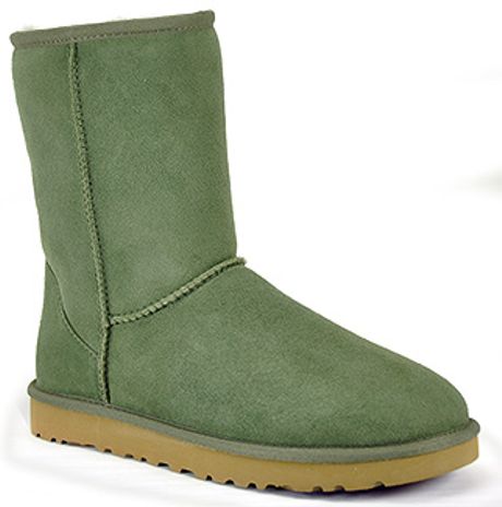 green sheepskin boots