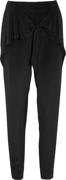 3.1 Phillip Lim Tiefront Silk Crepe De Chine Pants in Black - Lyst
