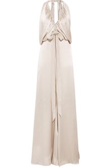 Chloé Plunge-front Silk-satin Gown - Lyst