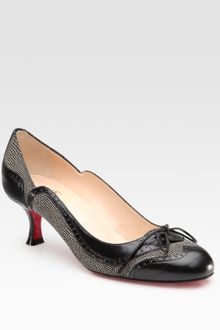 Christian Louboutin Lady Twist Pressed Suede and Leather Pumps - Lyst