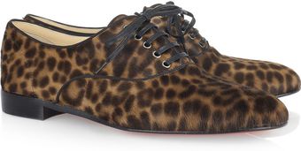 Christian Louboutin Fred Leopard-print Calf Hair Brogues - Lyst