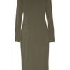Donna Karan New York Doublelayered Jersey and Chiffon Dress in Green (moss) - Lyst