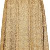 Lanvin Metallic Tweed Pleated Skirt in Gold - Lyst
