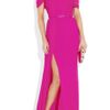 Oscar De La Renta Asymmetric Draped Silkchiffon Gown in Purple (fuchsia) - Lyst