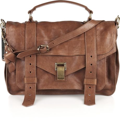 Proenza Schouler Ps1 Large Leather Satchel in Brown (chestnut) - Lyst
