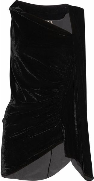 Rick Owens Asymmetric Velvet Top - Lyst