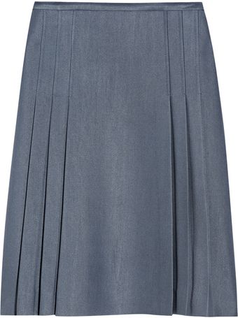 Rochas Pleated Wool and Silk-blend Skirt - Lyst