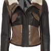 Tibi Leatherpaneled Shearling Biker Jacket in Brown (black) - Lyst