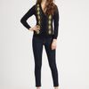 Milly Embroidered Argyle Cardigan in Blue (midnight) - Lyst